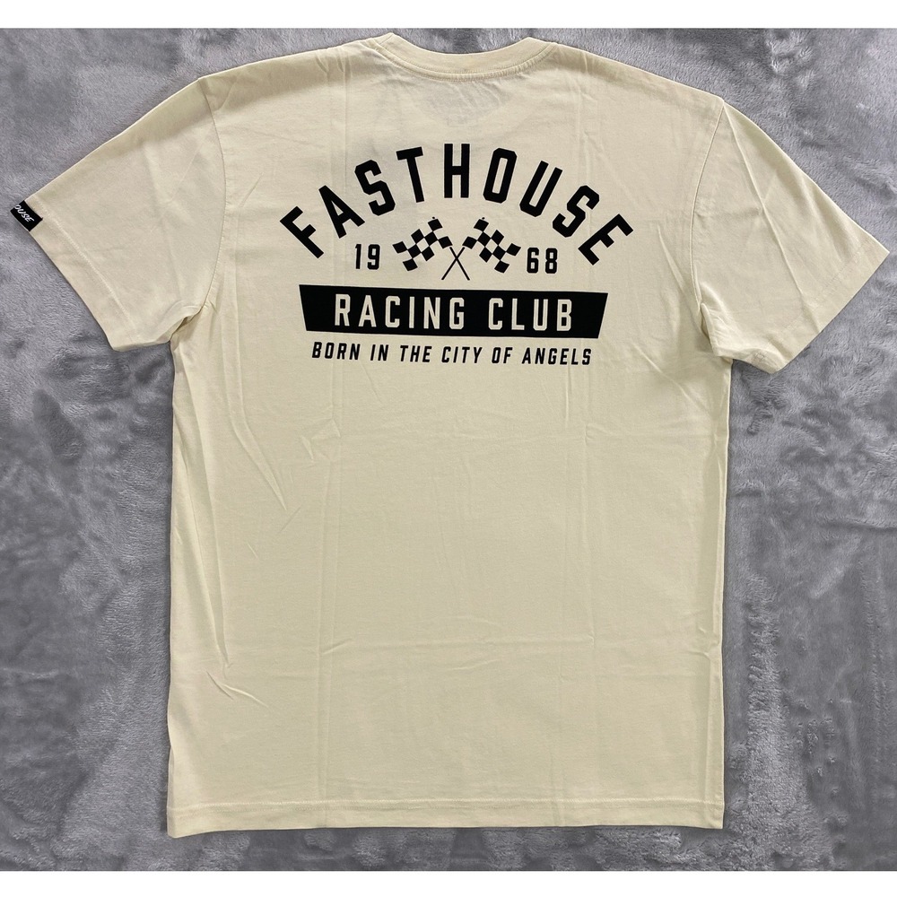 Fasthouse Acclaim SS Tee Mens Medium Natural Racing Club Graphic T-Shirt 100046